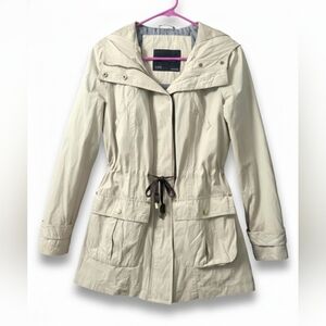 Zara Basic Cinched Hooded Utility Jacket